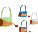 canvas shoulder pet carrier bag with lion design | small dog & cat tote | adjustable ventilated carry bag