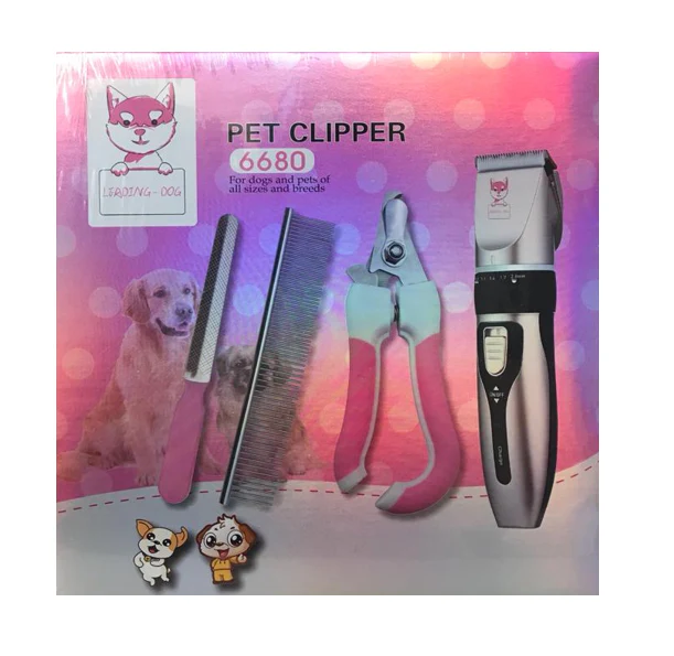 Pet Dog Grooming Clipper Kit – 4-Piece Set with Nail Clipper, Comb & Nail File Pet Dog Grooming Clipper Kit – 4-Piece Set with Nail Clipper, Comb & Nail File