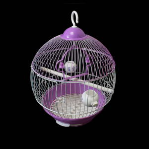 round hanging bird cage with hook and feeder easy clean design