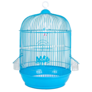 round metal bird cage in bold colours — stylish and secure 31 x 44 cm design